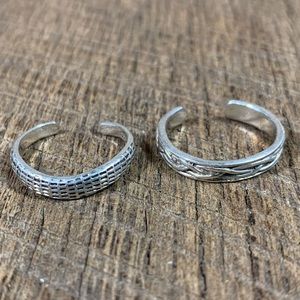Pair of 925 Sterling Silver Toe Rings